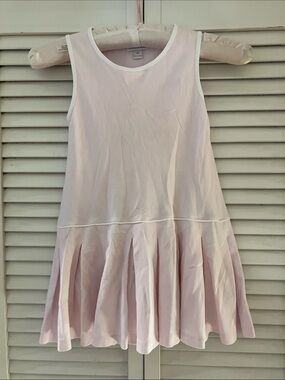 The Proper Peony Pink Pleated Tennis Dress White Piping 4T